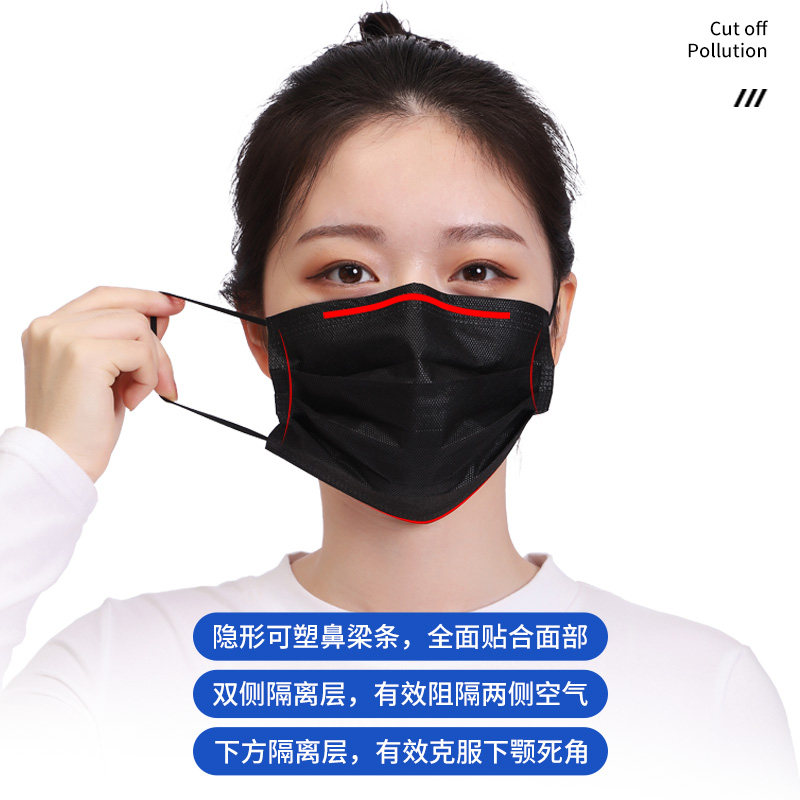 一次性三层防护冬季防风防寒防尘女性女神时尚男潮款熔喷 - 诺轩口罩