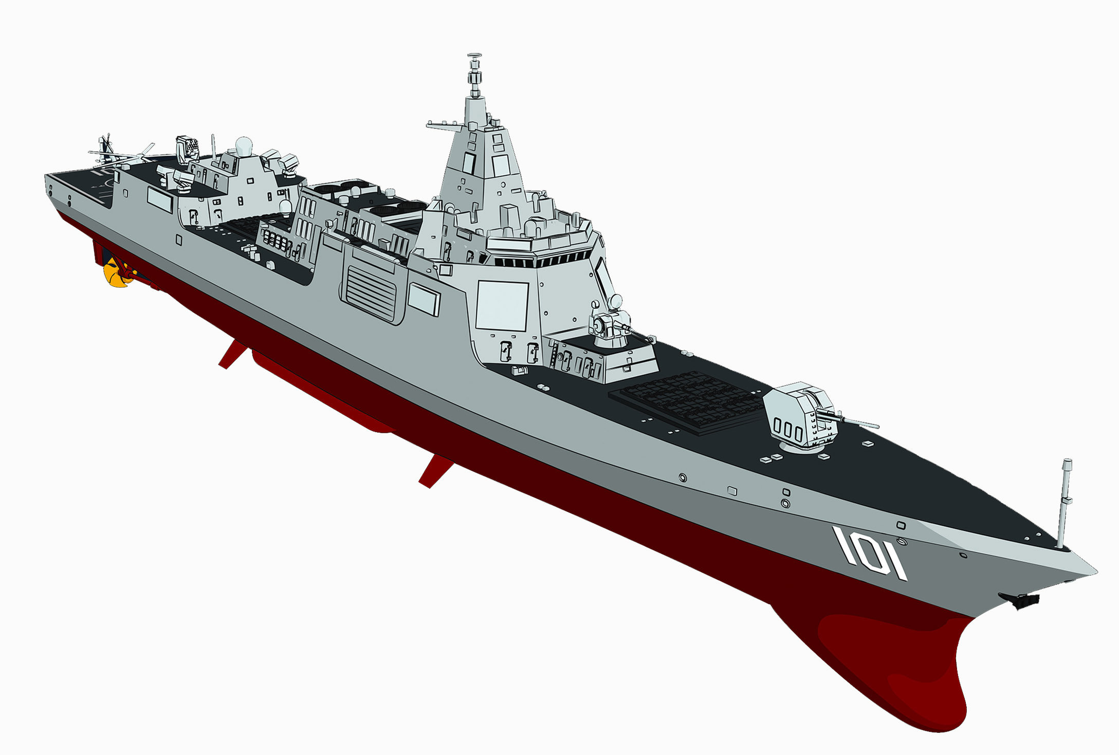 miake魔力工厂中国导弹驱逐舰免胶分色拼装军舰舰艇