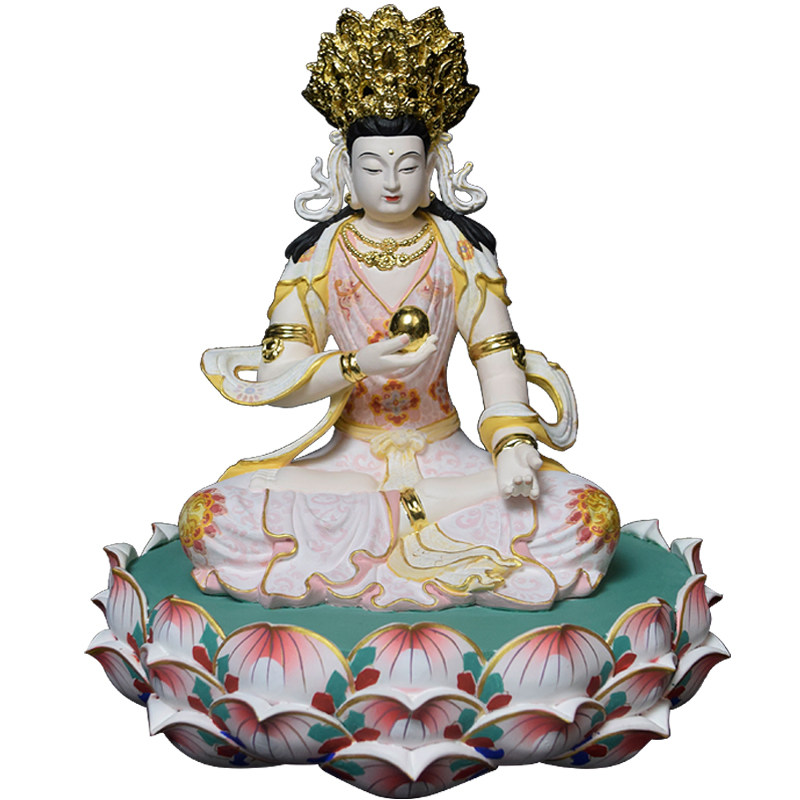 宝珠观音白衣观音木雕佛像寺庙佛堂供奉工艺品摆件定制 迎善永安
