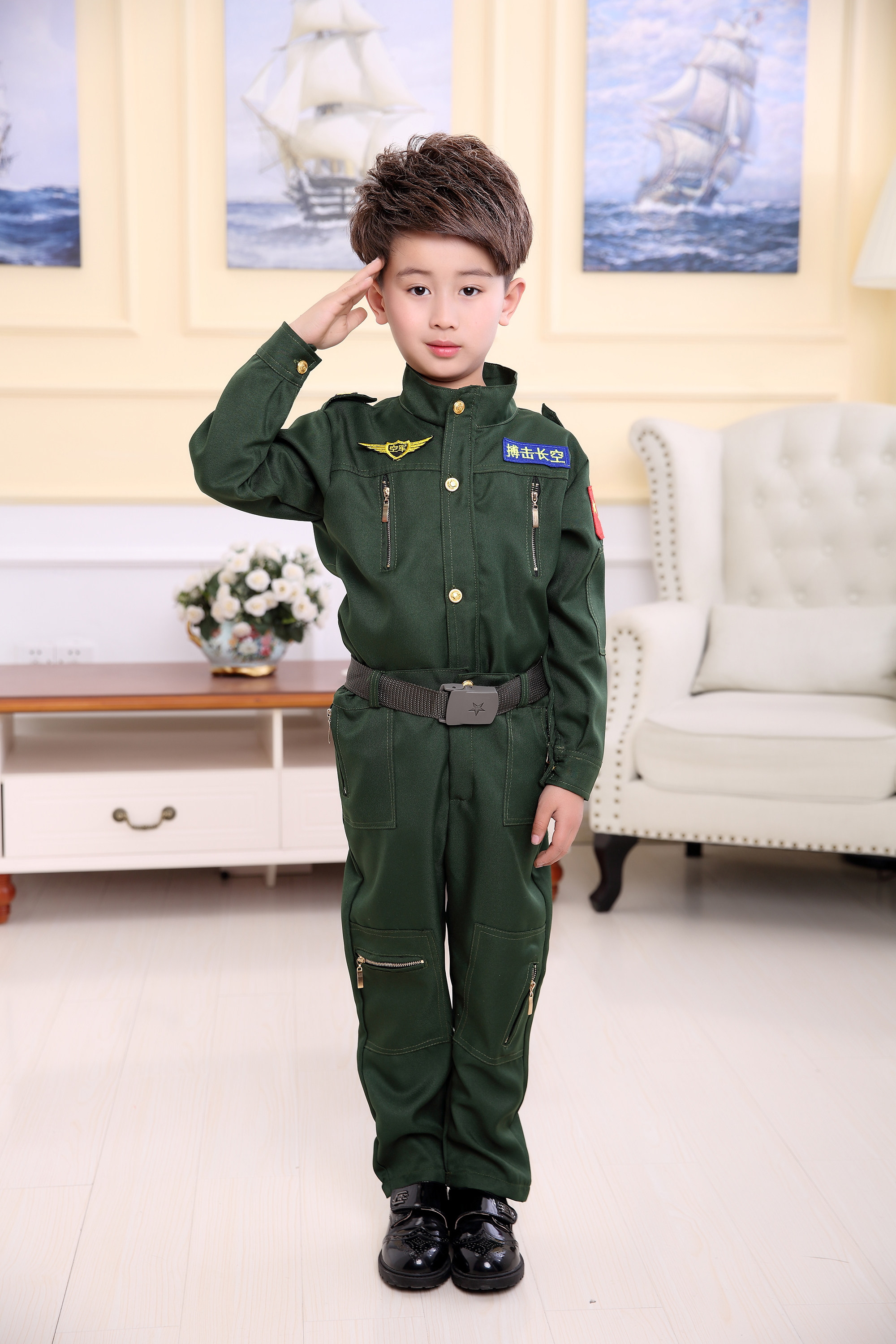 飞行员表演儿童特种兵服装新款野战训练演出服军装儿童演出服