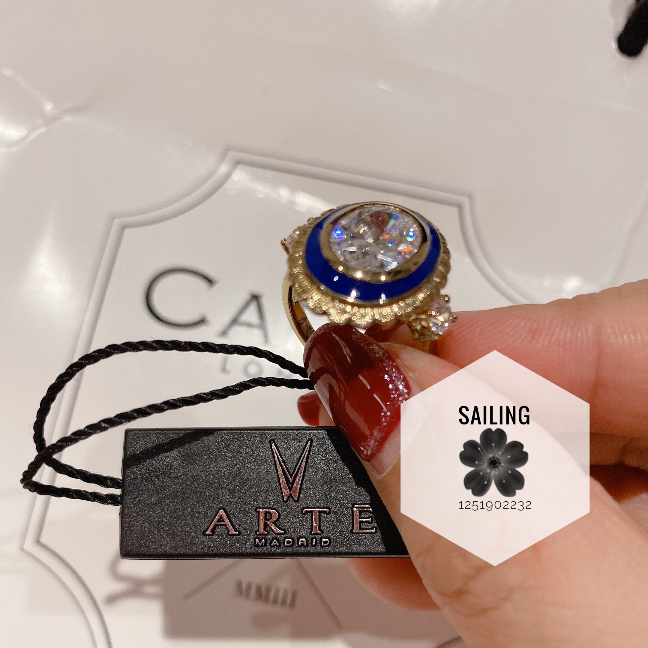 现货香港专柜西班牙arte艾尔蒂椭圆形人造钻石戒指戒指