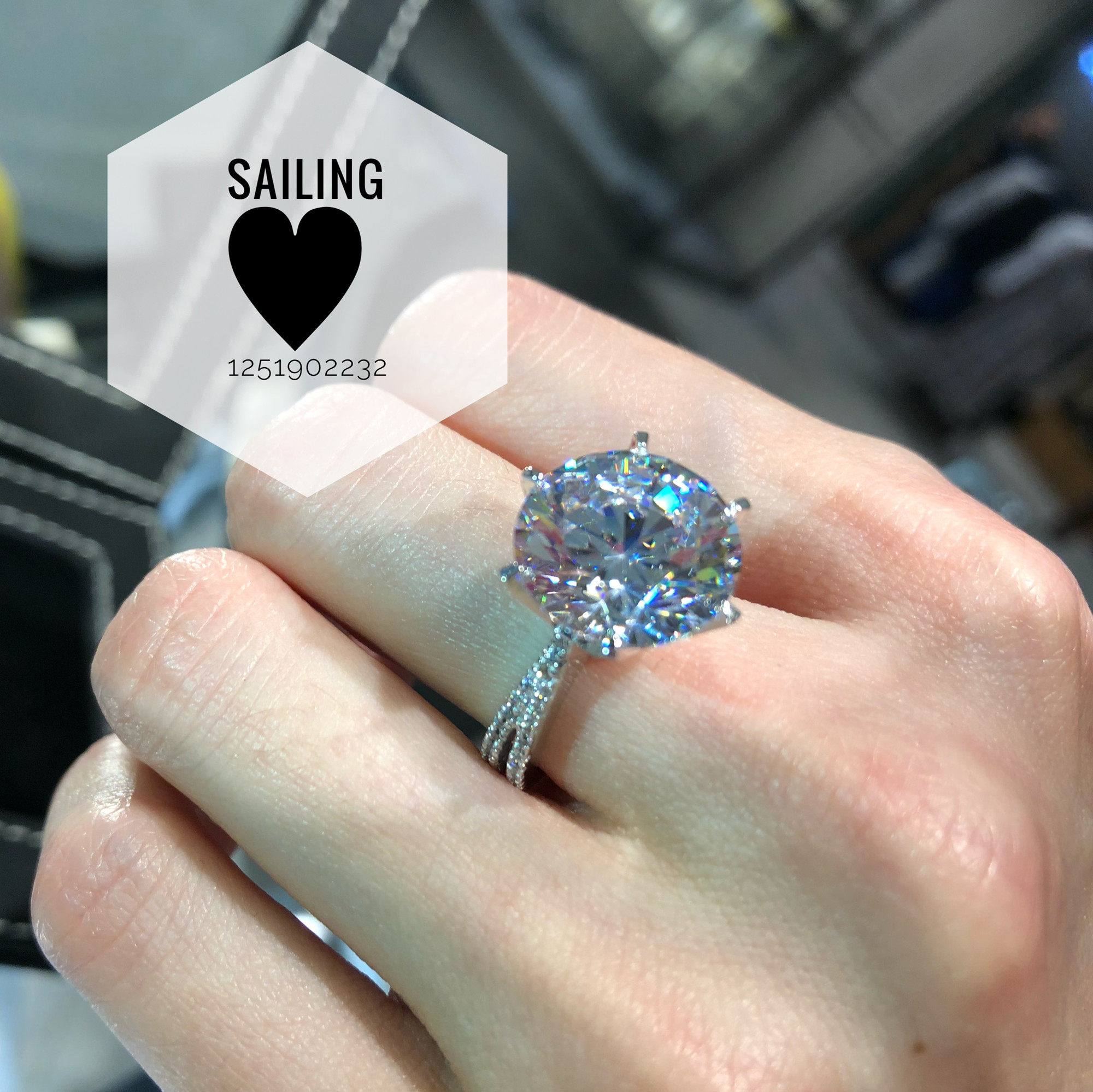 现货香港专柜代购英国caratlondon6克拉白金人造戒指