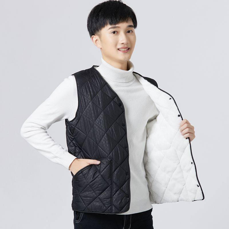 秋冬羽绒马甲男士加绒加厚保暖背心背心