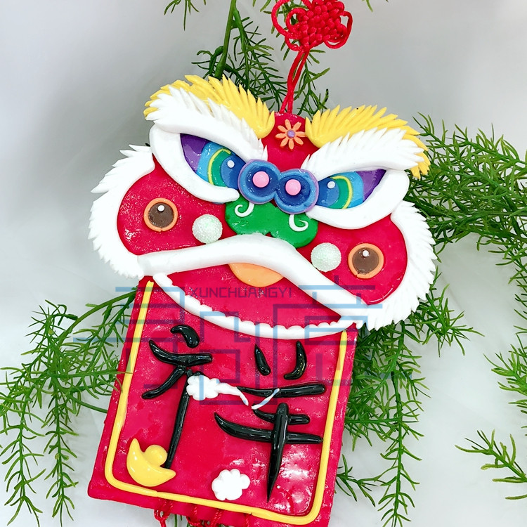 舞狮白胚新年新春挂板超轻粘土底板千千千寻手工制作工具