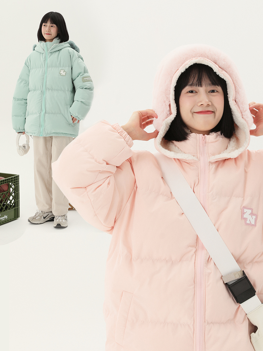 衫岛冬季新款克莱因蓝毛领棉衣男女潮流学生宽松多色百搭情侣棉服