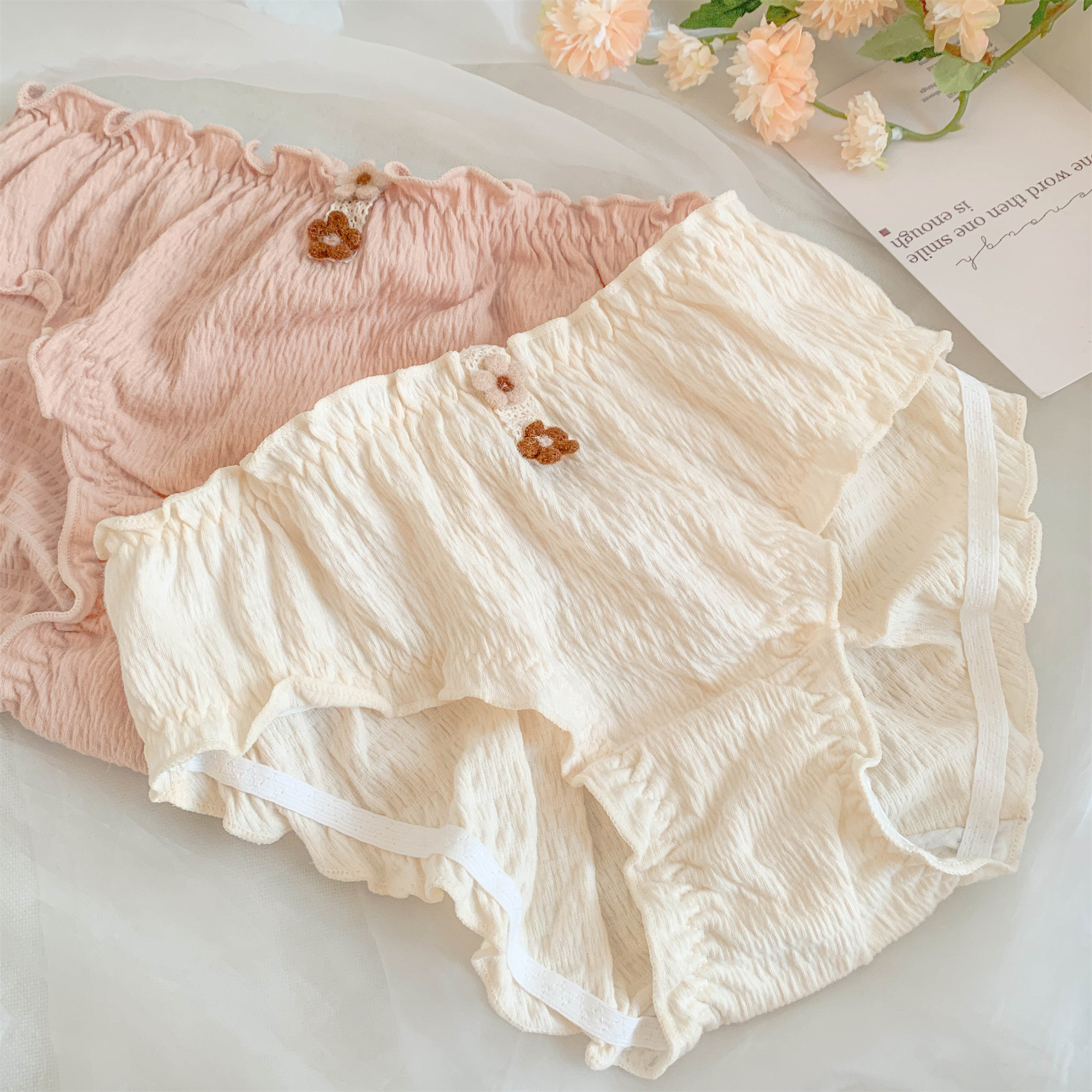 木棉花棉花语女士亲肤全棉女生纯棉透气内裤女高女三角裤