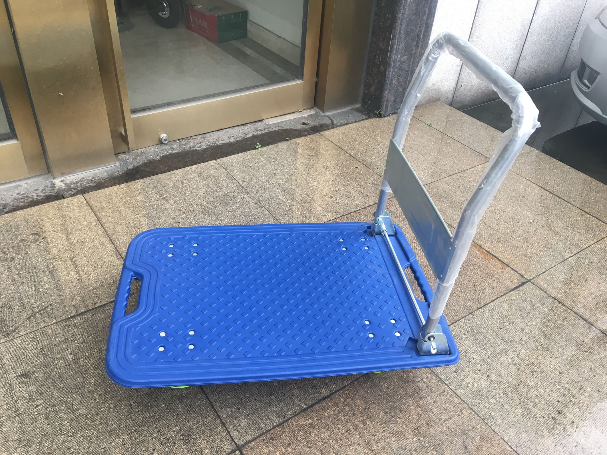 力库德邦吹塑塑料平板车乌龟车拖车静音可折叠手推车拉货搬运包邮