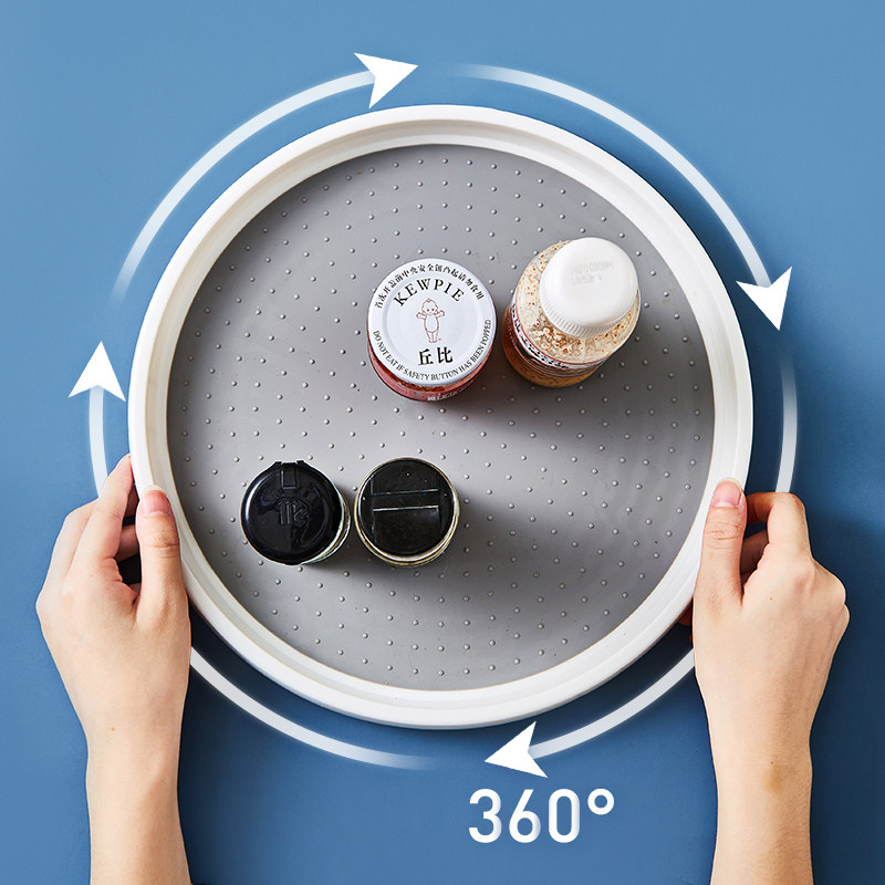 调料置物盘子桌面旋转收纳托盘厨房打孔油盐酱醋盘