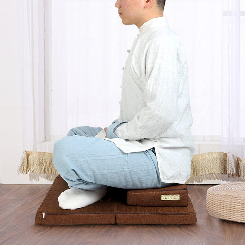 坐垫草编打坐椰丝折叠冥想静坐家用跪拜拜佛摆件
