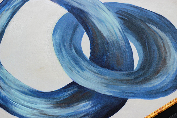 若奈毕加索样板房客厅油画蓝色手绘抽象装饰画子之油画