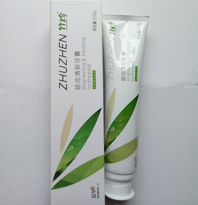 国珍竹珍皓齿清新牙膏100g/200g宜早用 竹叶薄荷唤醒牙齿专柜包邮