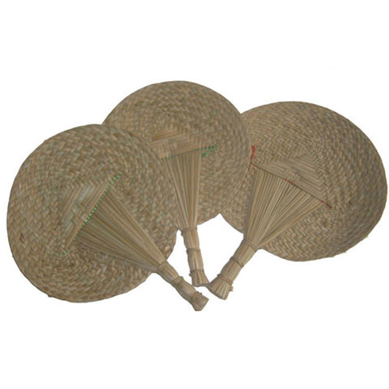 中国手工圆形团扇蒲草扇子编织手编大小蒲扇扇子