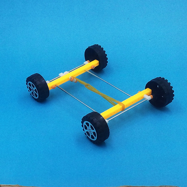 小学儿童科学物理实验玩具橡皮筋回力车小发明制作小手工diy材料