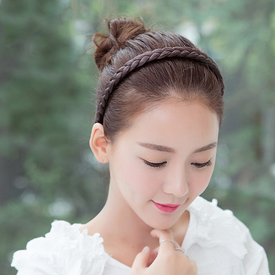 假发发箍麻花辫子带齿防滑假发头箍韩国发卡女百搭外出简约发饰品