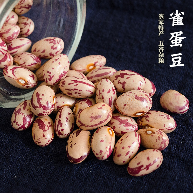 农家特产雀蛋豆 农家自种 金丝豆 红花豆 奶花豆芸豆杂粮粗粮500g