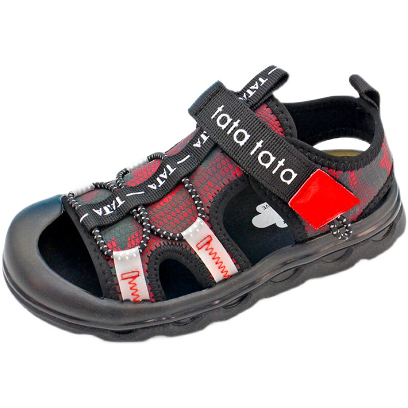 tata童鞋男童运动凉鞋夏季小童果冻软底防滑轻便沙滩鞋透气网面