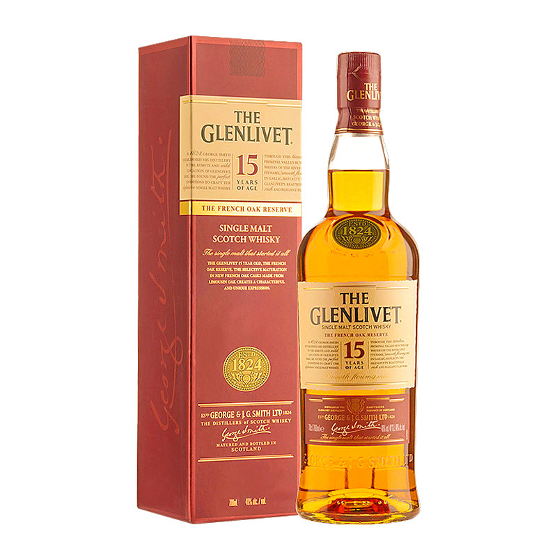 英国进口洋酒glenlivet格兰威特15年单一麦芽威士忌威士忌