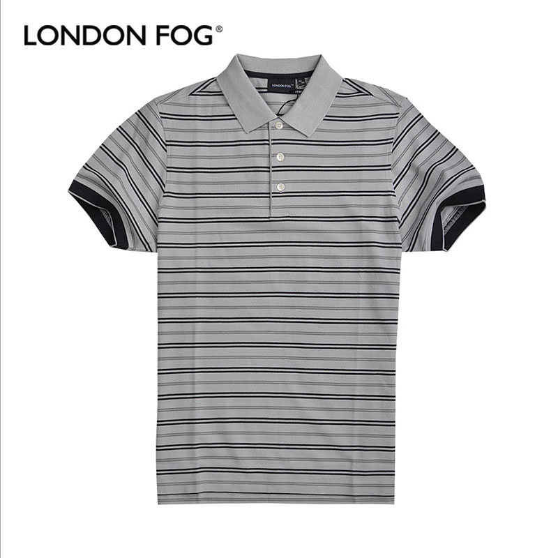 London fog/伦敦雾专柜正品男士翻领休闲条纹t恤polo衫LS11KT309