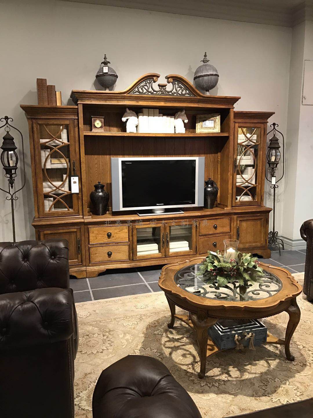 北慕art家具西部荣光组合电视柜美式法式实木电视柜