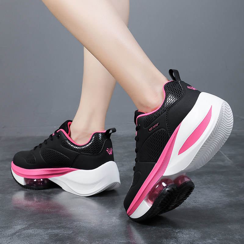 摇摇鞋女鞋子厚底气垫增高松糕休闲皮面睿登松糕摇摇鞋