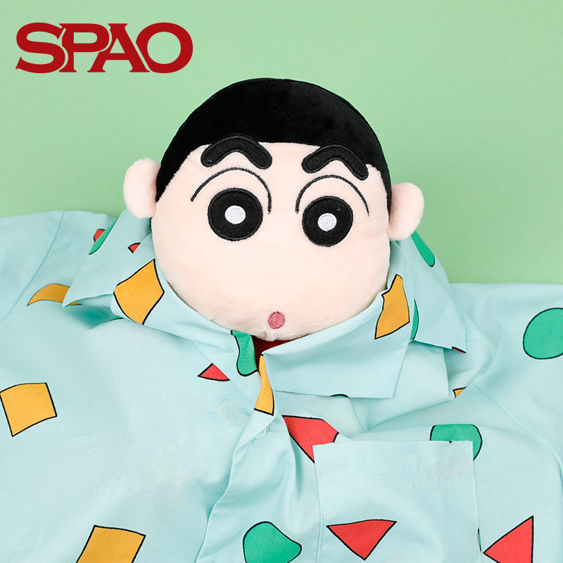 spao蜡笔小新联名情侣长袖睡衣套装sppp936d02spppa36d72睡衣