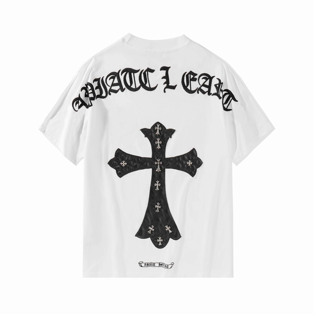 2020立体inst短袖马蹄十字架皮质pu梵文新款t恤