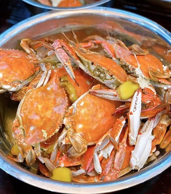 3斤鲜活枪蟹螃蟹大公蟹活海白蟹包肥飞青岛海鲜梭子蟹