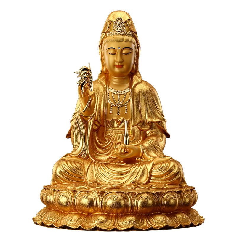 佛像菩萨台湾摆件观音供奉家用客厅观音像铜像观摆件