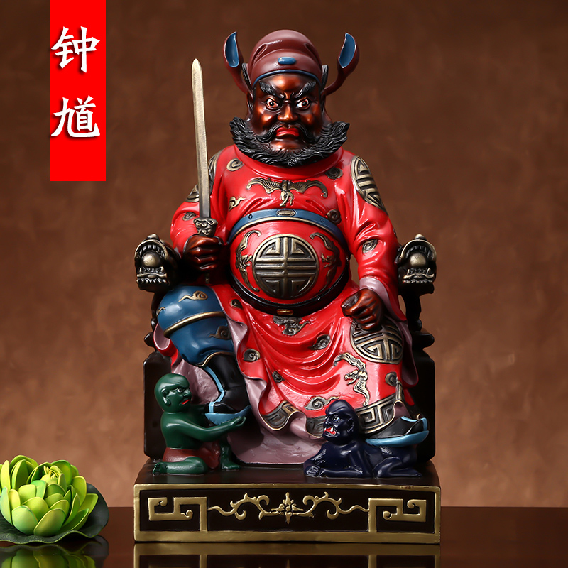 钟馗圆通佛具摆件纯铜铜像道家神像家居客厅摆件