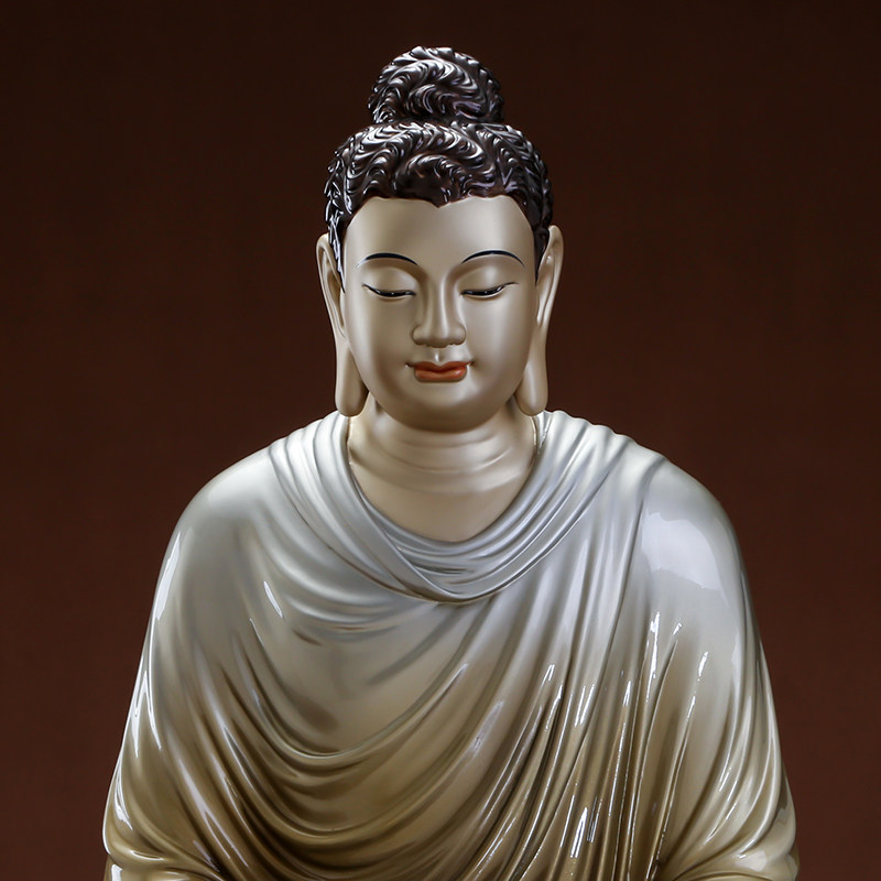 佛像台湾铜雕释迦牟尼家用阿弥陀佛供奉三宝释迦成道摆件