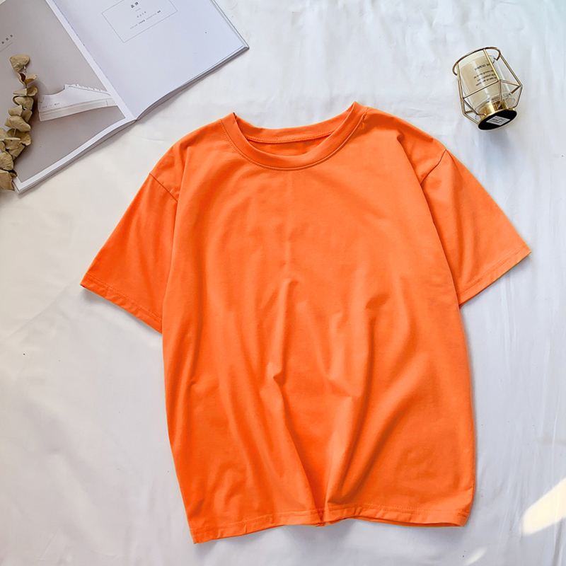 糖果色闺蜜装姐妹装夏季t恤女短袖圆领聚会班服嘻哈学生宽松大T恤 - 图3