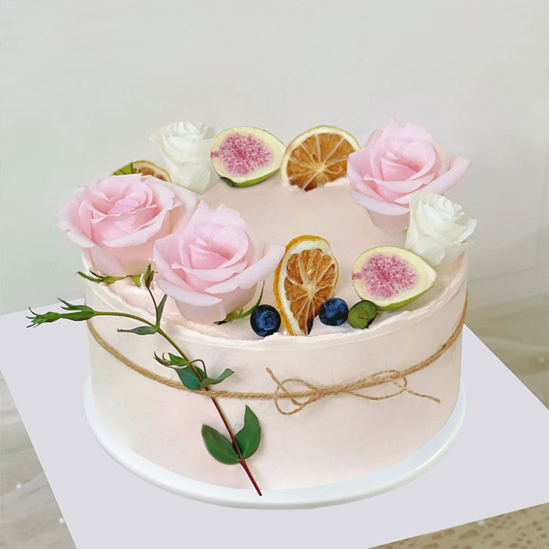 2021新款仿真塑胶生日蛋糕模型鲜花花卉简约订婚仿真水果