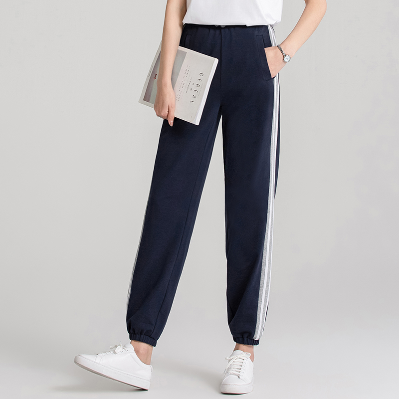 三桔运动裤女宽松束脚夏季薄款新款显瘦百搭休闲裤卫裤大码女裤子