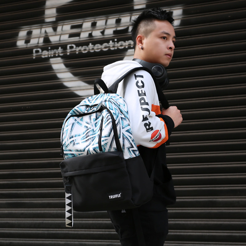 truffle潮牌ins书包女双双肩包个性时尚潮流韩版初中生双肩背包