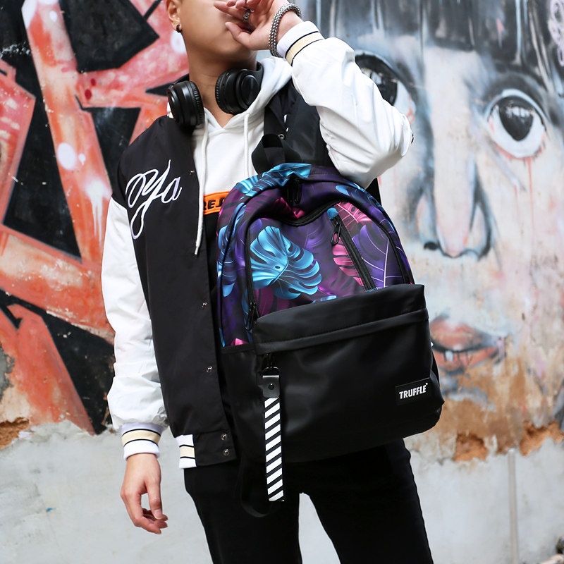 truffle潮牌ins双肩包男生高颜值书包中学生校园韩版双肩背包