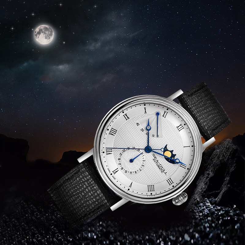 seagull海鸥手表防水自动自动机机械表多功能月相纪念国产腕表