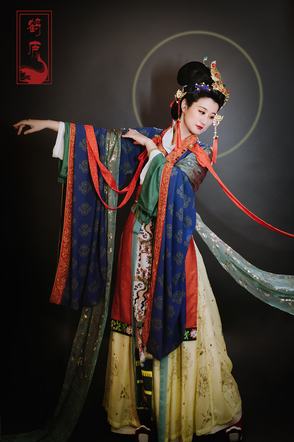 鹤庐汉服法海寺壁画复原吉祥天汉服