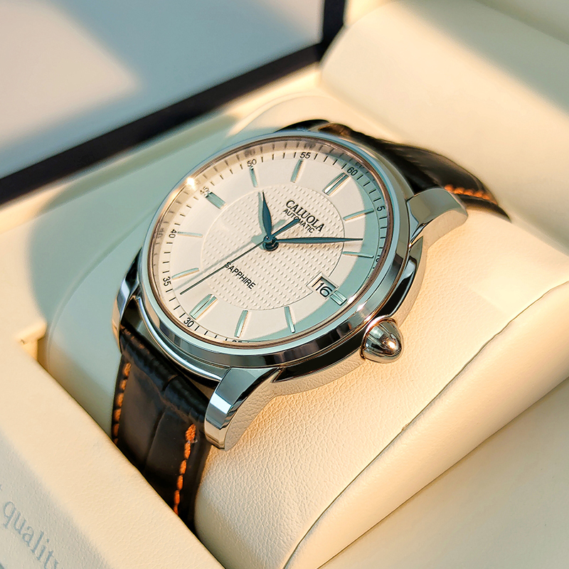 卡罗莱全自动机械表真皮带男士手表男表简约腕表潮防水正品商务男