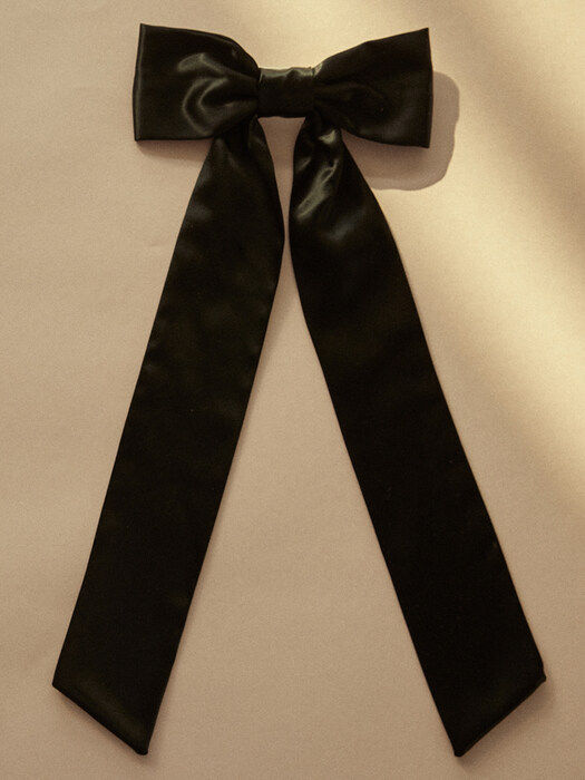 韩国正品代购elizabethmoments超长丝带仙仙黑色蝴蝶结发饰