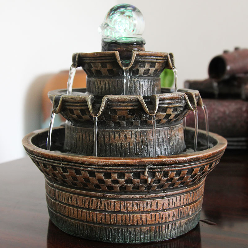 风水轮水招财室内转运球办公桌面小型循环流水喷泉客厅装饰小摆件