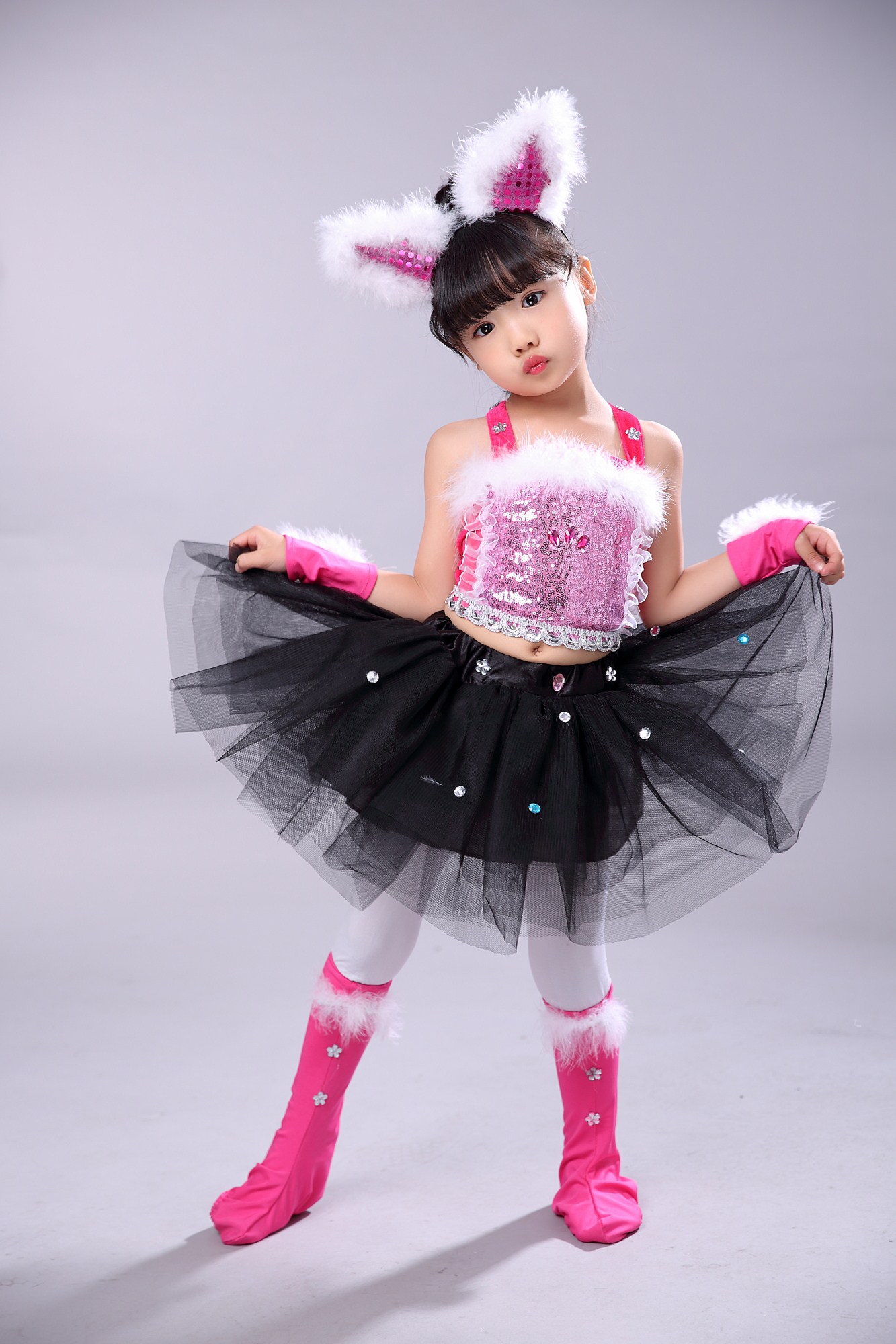 元旦波斯猫表演服幼儿小猫咪舞蹈服装学猫叫跳舞衣儿童动物演出服