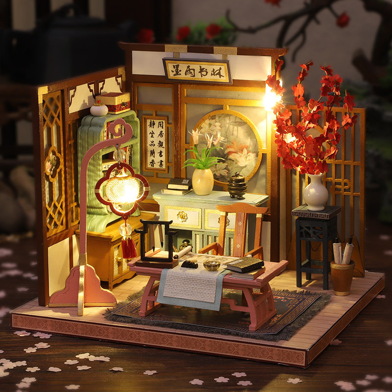 diy小屋手工手工制制作琴棋书画艺术古风建筑拼装建筑