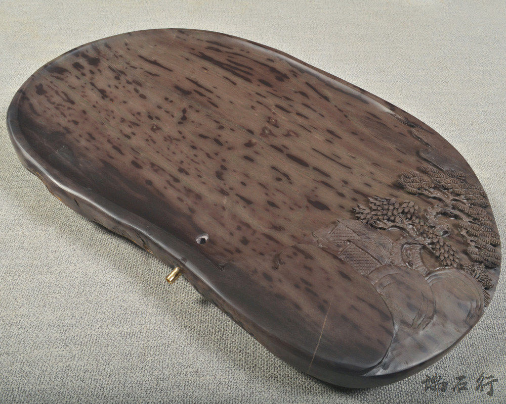 茶盘宋坑石功夫功夫茶茶具独特自然石色排水家用茶盘