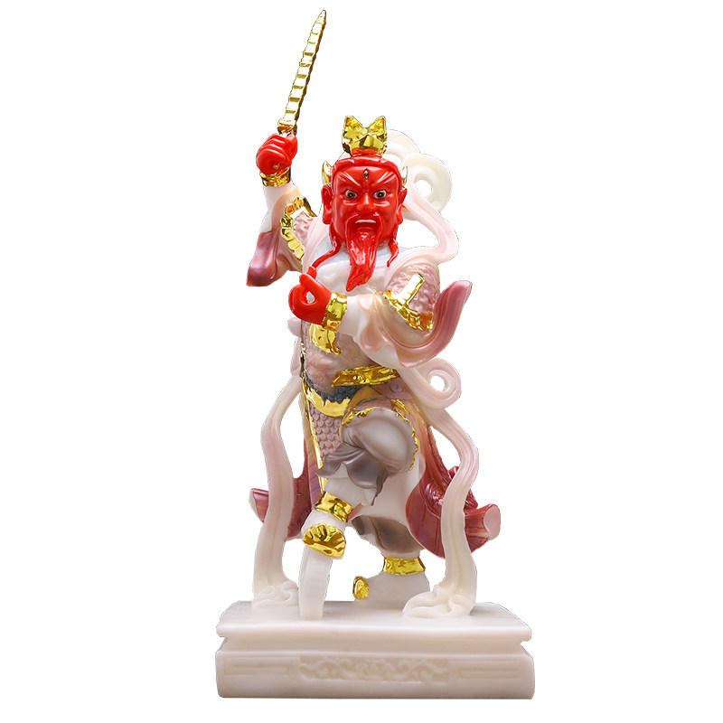 慈缘阁火车菩萨元帅王元帅灵官汉白玉大灵天大法都摆件