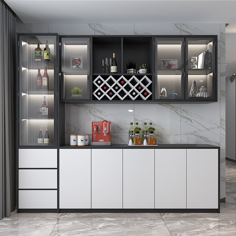 北欧欧家用餐边柜客厅轻奢酒柜现代简约储物柜定制酒柜