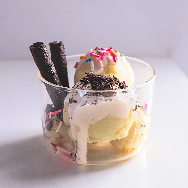 ins焦糖布丁冰淇淋慕斯耐高温玻璃杯创意透明甜品小碗玻璃杯