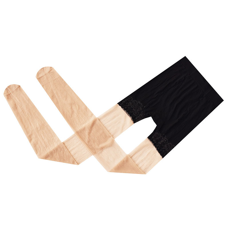 安全防狼袜女薄款sk8978风情蕾丝10d单面加裆连裤袜