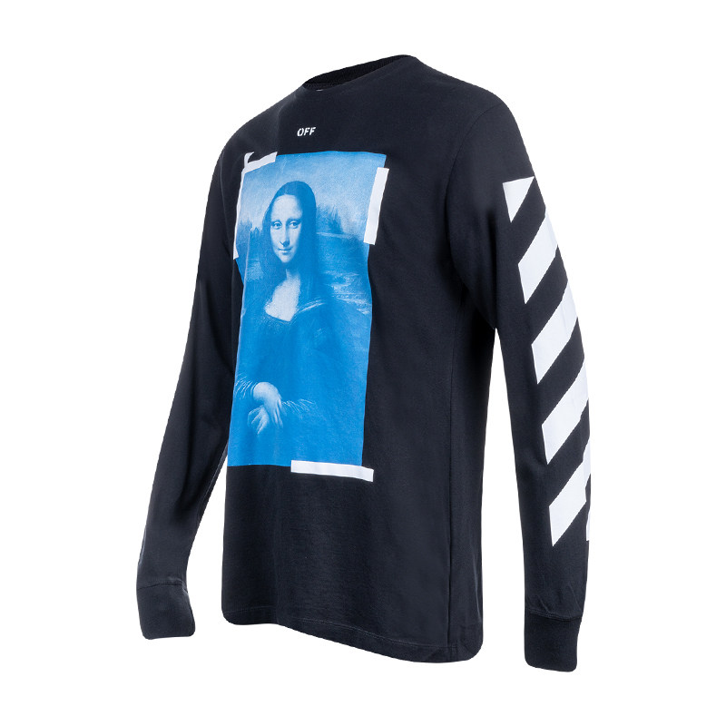 offwhite蒙娜丽莎箭头全棉长袖男士21年春季新款t恤