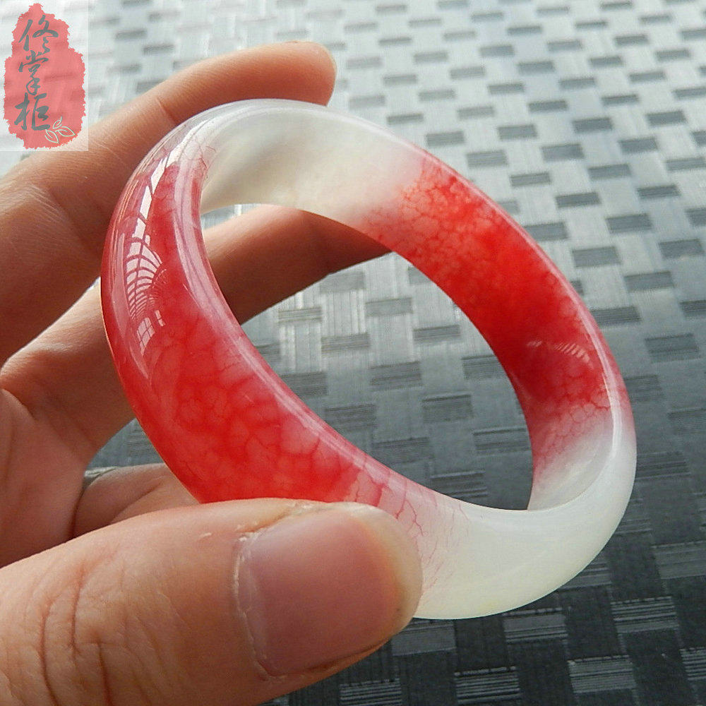 步步手镯若曦镯子玉石时尚红白女款血红惊心手饰