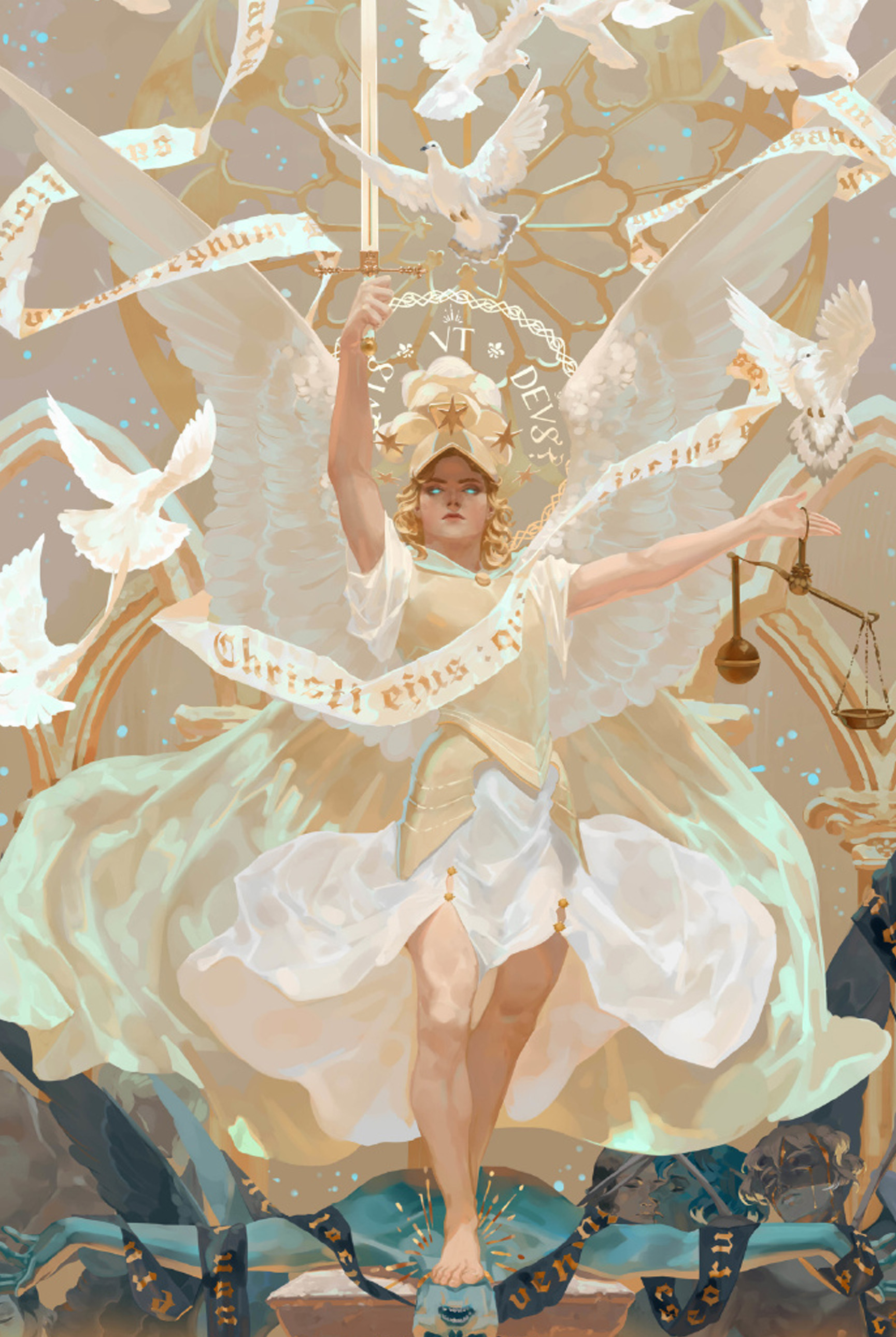 天使神话北欧简约现代现代人人物装饰画客厅玄关现代装饰画